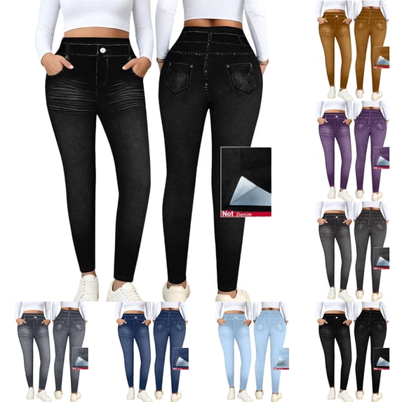 AHTJRT Skinny Jeans for Women Tummy Control Butt Lifting Curvy Denim Pants High Stretchable Workout Streetwear Jeggings Black M