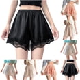 thumbnail image 1 of AHTJRT Skorts for Women Elastic Waist Lace Shorts Frilly Slip Shorts Underwear Bottoms Black L, 1 of 10