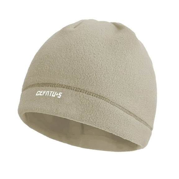 AHTJRT Skull Caps Beanies for Men Solid Color Thermal Hats Skiing Cycling Cap Lightweight Breathable Helmet Liner Winter Athletic Hats Khaki Free Size