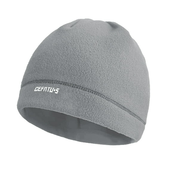 AHTJRT Skull Caps Beanies for Men Solid Color Thermal Hats Skiing Cycling Cap Lightweight Breathable Helmet Liner Winter Athletic Hats Gray Free Size