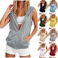 thumbnail image 1 of AHTJRT Sleeveless Hoodies for Women Zip-Up Drawstring Summer Workout Tops Cooling Breathable Gym Running Athletic Sweatshirts Gray L, 1 of 10