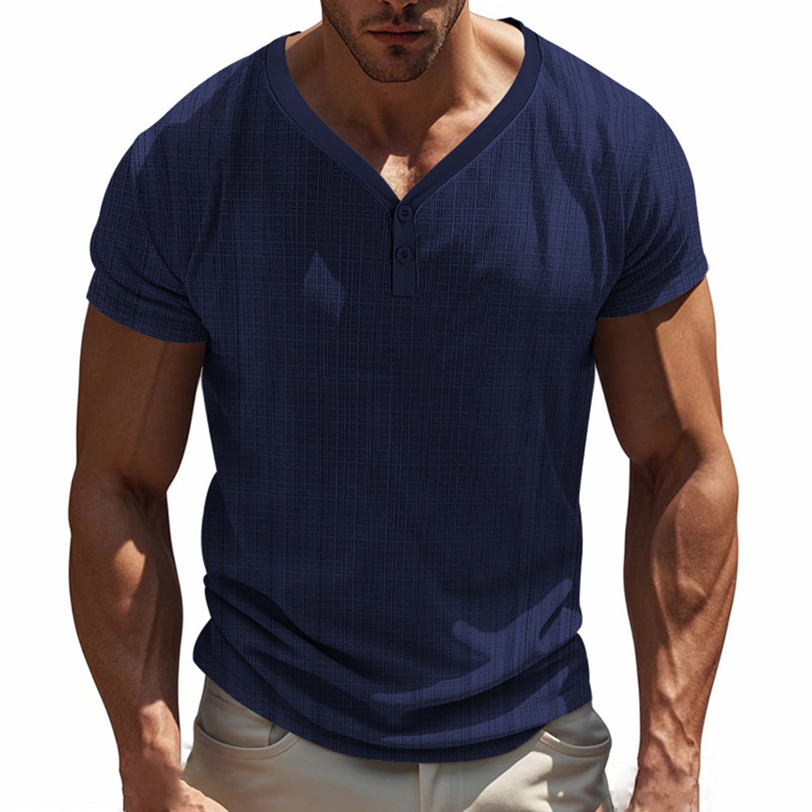 Mens Mesh T Shirt Relaxed Fit V Neck Lace Up Urbann Vibe For Men Breathable Summer Essential main image 0