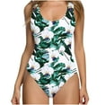 thumbnail image 1 of AHTJRT Slimming One Piece Swimsuit for Women Tummy Control Fashion Hawaiian Tropical Floral Printed Swimwear Jumpsuits with Chest Pad Green XXL, 1 of 4