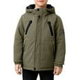 thumbnail image 1 of AHTJRT Snow Jackets for Boys Girls Zip-Up Hooded Outerwear with Pockets Winter Warm Fleece Lined Shackets Outdoor Hiking Skiing Top Green 9-10 Years, 1 of 8