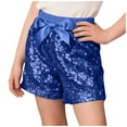 thumbnail image 1 of AHTJRT Sparkly Sequin Shorts for Girls Kids High Elastic Waist Shorts with Bowknot Glitter Party Club Dance Short Pants Blue 5-6 Years, 1 of 6
