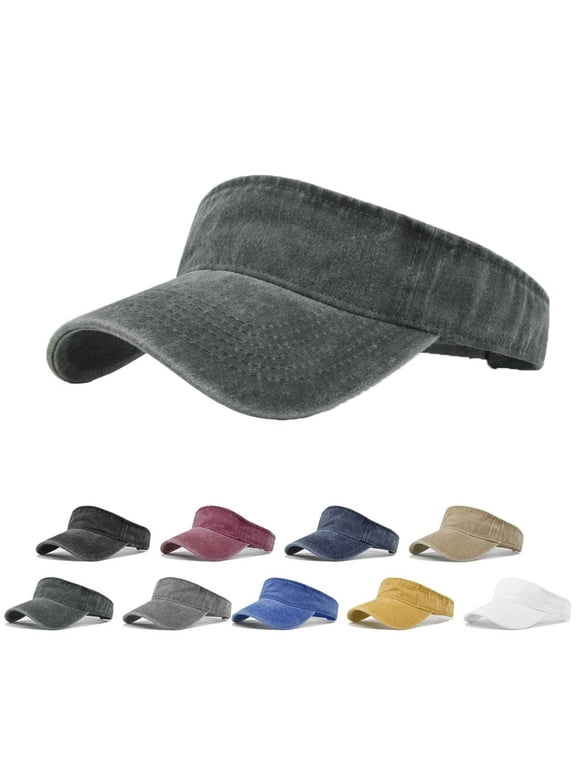 Sports Sun Visor Hats for Men Women Retro Cotton Twill Adjustable Empty Top Baseball Caps Summer Sun Caps White Free Size