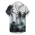 thumbnail image 1 of AHTJRT Stylish Men's Camouflage Print Button Down Short Sleeve Shirt Black L, 1 of 3