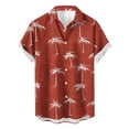 thumbnail image 1 of AHTJRT Stylish Men's Camouflage Print Button Down Short Sleeve Shirt Brown 4XL, 1 of 3