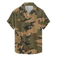 thumbnail image 1 of AHTJRT Stylish Men's Camouflage Print Button Down Short Sleeve Shirt Camouflage M, 1 of 5