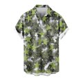 thumbnail image 1 of AHTJRT Stylish Men's Camouflage Print Button Down Short Sleeve Shirt Green 2XL, 1 of 4