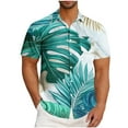 thumbnail image 1 of AHTJRT Stylish Men's Camouflage Print Button Down Short Sleeve Shirt Green L, 1 of 5