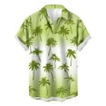 thumbnail image 1 of AHTJRT Stylish Men's Camouflage Print Button Down Short Sleeve Shirt Green L, 1 of 3