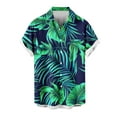 thumbnail image 1 of AHTJRT Stylish Men's Camouflage Print Button Down Short Sleeve Shirt Green XL, 1 of 4