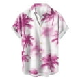 thumbnail image 1 of AHTJRT Stylish Men's Camouflage Print Button Down Short Sleeve Shirt Hot Pink XL, 1 of 3