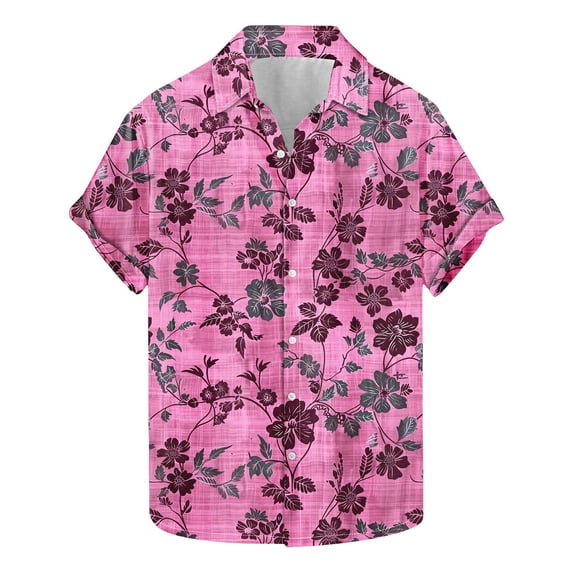 AHTJRT Stylish Men's Camouflage Print Button Down Short Sleeve Shirt Multicolor S