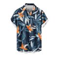 thumbnail image 1 of AHTJRT Stylish Men's Camouflage Print Button Down Short Sleeve Shirt Orange 5XL, 1 of 4