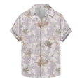 thumbnail image 1 of AHTJRT Stylish Men's Camouflage Print Button Down Short Sleeve Shirt Purple 2XL, 1 of 5