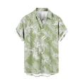 thumbnail image 1 of AHTJRT Stylish Men’s Short Sleeve Button Down Hawaiian Shirt with Hibiscus Watercolor V Neck Shirt Multicolor 3XL, 1 of 3