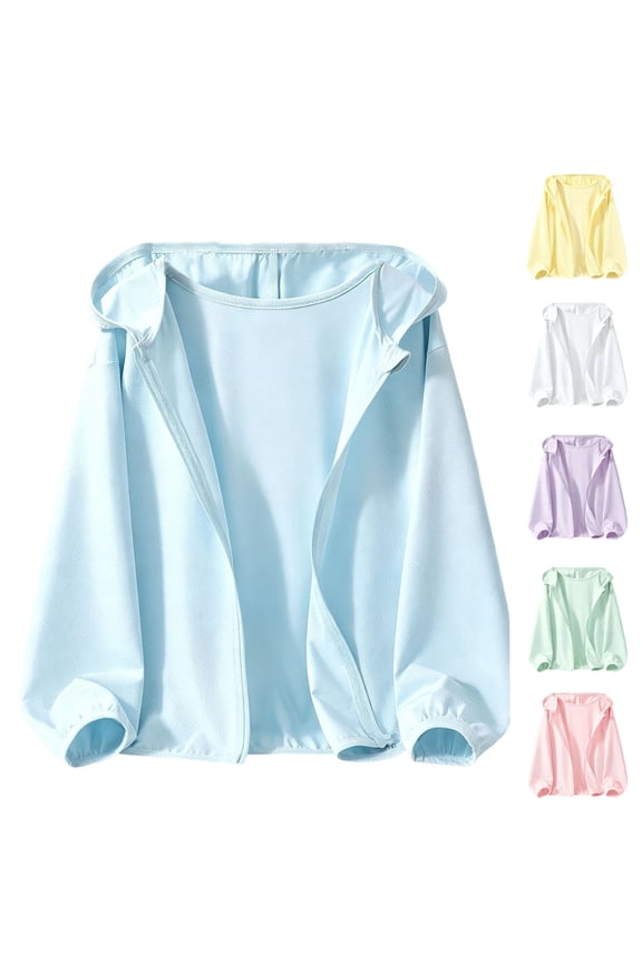 Sun Protection Jackets for Kids Summer UV Sun Protection Long Sleeve Track Jackets Lightweight Zip Up Outerwear Tops Pink 14-15 Years
