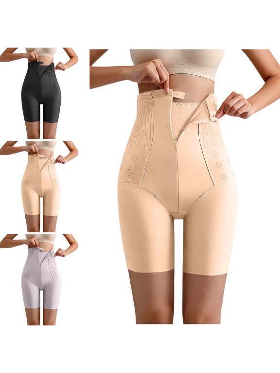 Tummy Control Shapewear Shorts for Women Strapless Fajas Colombianas Body High Waisted Compression Shapewear Butt Lifter with Zipper Crotch