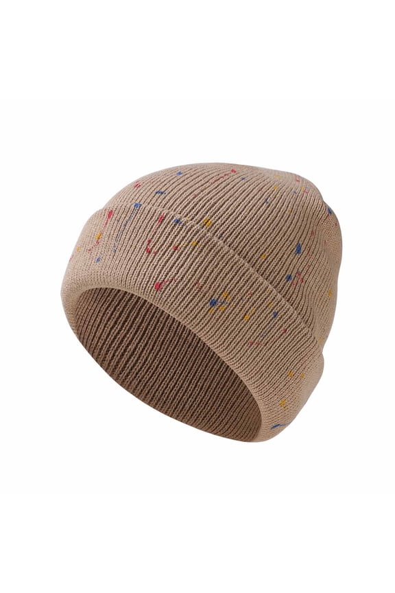 Unisex Winter Beanies Fashion Stocking Cuffed Skullcaps Warm Solid Color Hats Winter Outdoor Hiking Skiing Earmuff Caps Khaki Free Size