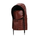 thumbnail image 1 of AHTJRT Unisex Winter One Piece Balaclavas Hat Warm Hat 3 in 1 Drawstrings Earflap Slouchy Fleece Hoodie Windproof Face Shield Mask Caps Wine Free Size, 1 of 2
