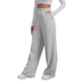 thumbnail image 1 of AHTJRT Wide Leg Pants for Women Elastic High Waist Drawstrings Trousers with Pockets Loose Straight Leg Joggers Sweatpants Gray XL, 1 of 6