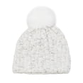 thumbnail image 1 of AHTJRT Winter Beanie Hat for Women Winter Chunky Knit Caps with Pom-Pom Stocking Cuffed Skull Cap Warm Earflap Hat for Cold Weather White Free Size, 1 of 3