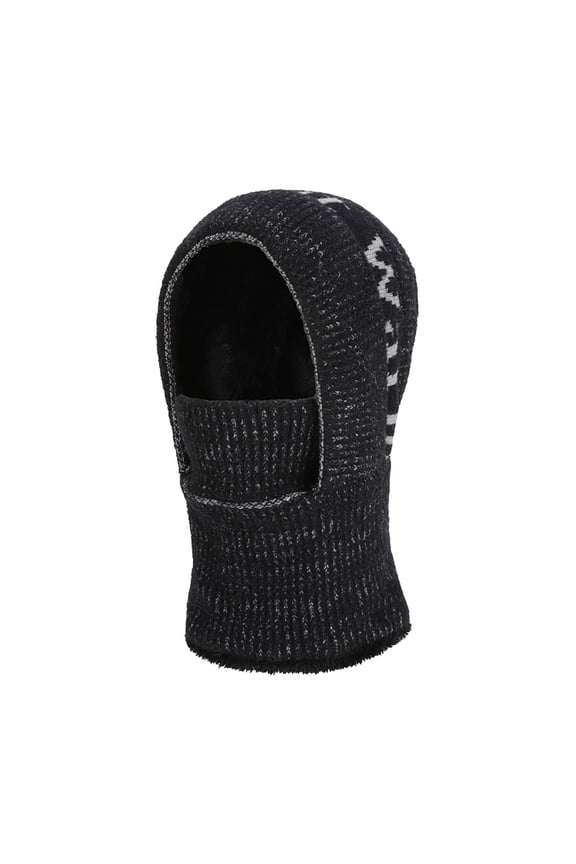 Women's Balaclava Ski Hat One Piece Winter Beanie Hat Warm Fleece Lined Knitted Cap Face Mask Skull Caps for Cold Weather Black Free Size
