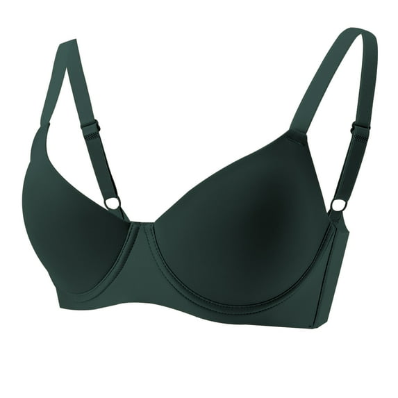 AHTJRT Women's Balconette Bra Seamless No Underwire Tshirt Racerbacks Bralettes Support Adjustable Everyday Demi Bras Green M