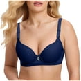 thumbnail image 1 of AHTJRT Women's Balconette Unlined Bra Breathable See Through Adjustable Straps Bra Mesh Plunge Full Coverage Sheer Everyday Bralette Dark Blue XXXXL, 1 of 6