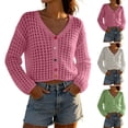 thumbnail image 1 of AHTJRT Women's Beach Cover Up Cardigans Crochet Knit Long Sleeve Button Down Crop Sweater Hollow Out Trendy 2026 Summer Spring Vacation Tops Green Free Size, 1 of 8