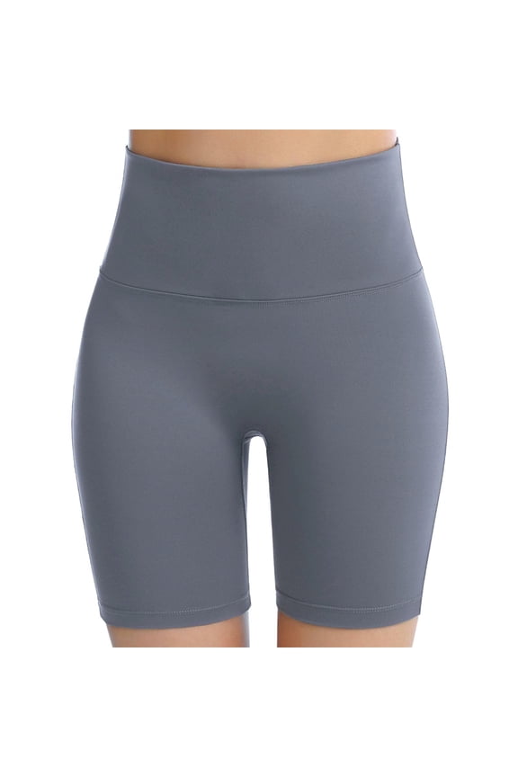Women's Biker Shorts High Waist No Front Seam Scrunch Butt 5 Inch Workout Gym Shorts Stretch Tummy Control Booty Yoga Shorts with Pockets Gray &F2XXL