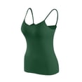 thumbnail image 1 of AHTJRT Women's Bra Padded Solid Adjustable Spaghetti Strap Cami Bralettes Sleeveless Lounge Beach Vacation Tank Tops Plus Size Green S, 1 of 4