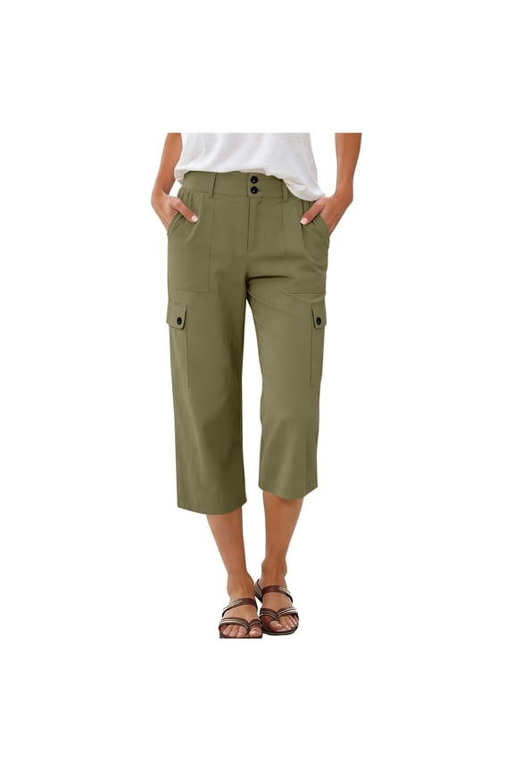 Women's Capri Pants 4 Pockets Cargo Capris with Tie Knot Summer Outdoor Hiking Climbing Camping Short Sweat Pants Black#02 XXL