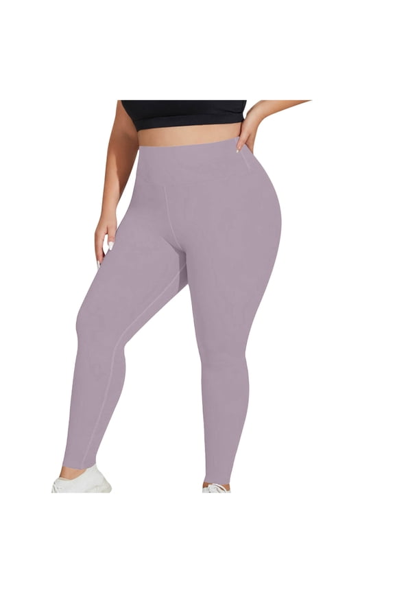 Women's Capri Yoga Pants High Rise Tummy Control Workout Active Dancing Running Leggings Stretchy Buttery Soft Trousers Purple XXXL