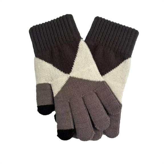 AHTJRT Women's Colorblock Gloves Fashion Thermal Knit Mittens Touchscreen Gloves Winter Outdoor Riding Running Camping Gloves Orange Free Size