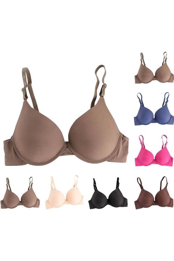 Women's Full Coverage Bras Supportive Comfy Soft Bralettes Wtih Adjustable Straps Racerbacks Seamless Tshirt Bra Hot Pink M