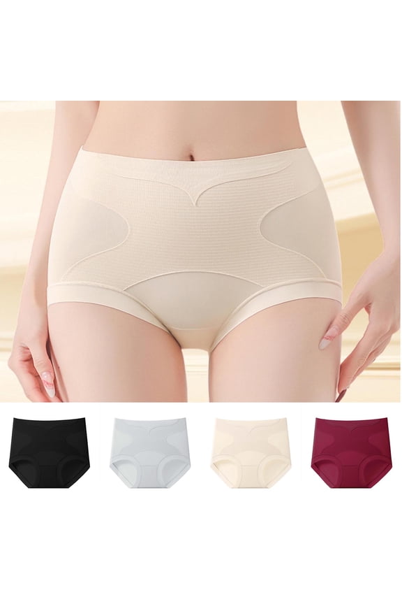 Women's High Waisted Underwear Panties Mid Rise Butt Lift Tummy Control Shapewear Panties Comfort Boyshort Underwear Stretch Underpants Wine M