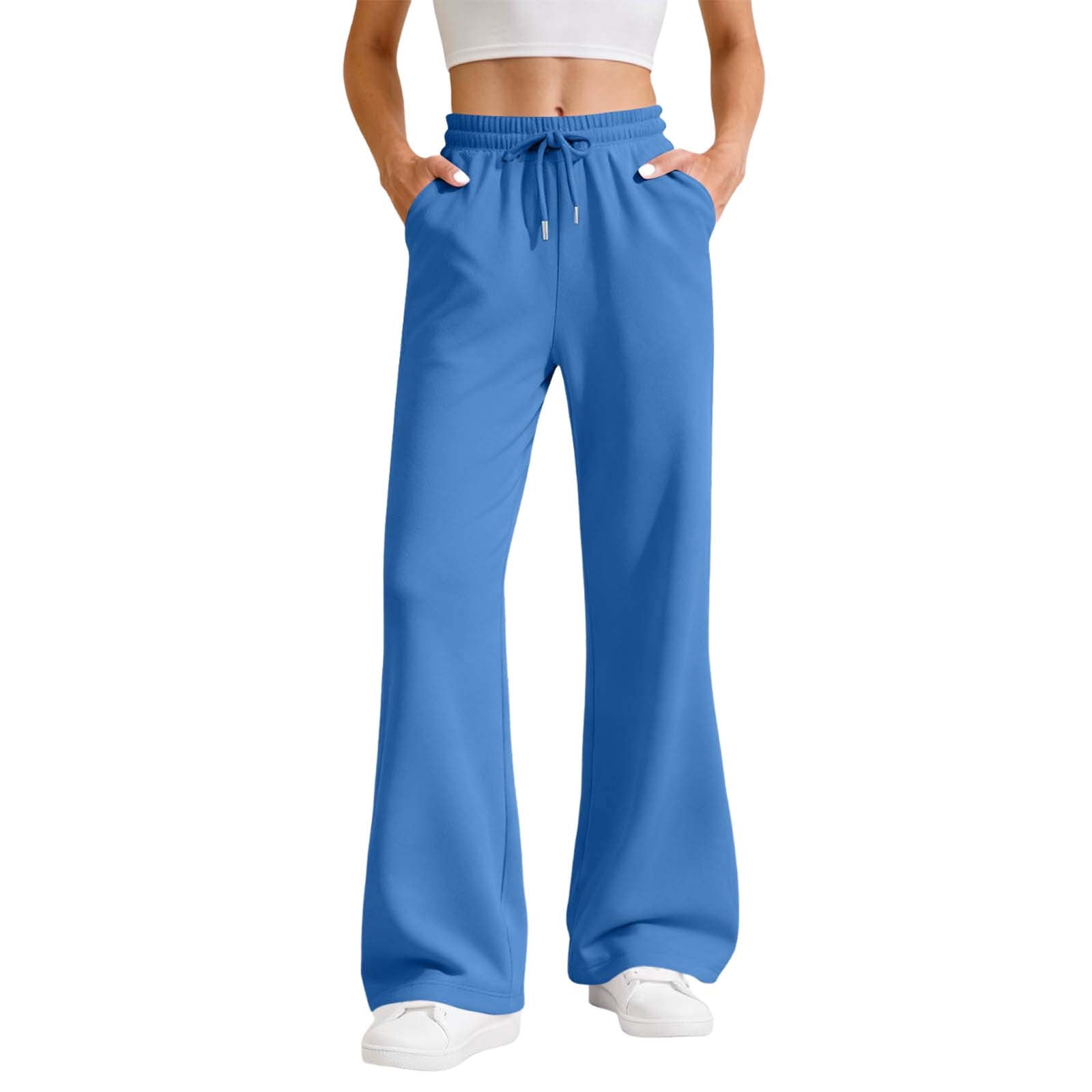 Exercise Slacker AHTJRT Women's Joggers Drawstrings Elastic Waist Flared Sweatpants with ...