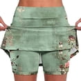 thumbnail image 1 of AHTJRT Women's Plus Size Skorts Stretchable High Waist Skirt Skrts with Built-In Biker Shorts Slimming Floral Printed Workout Exercise Bottoms Multicolor#06 XXXXL, 1 of 5