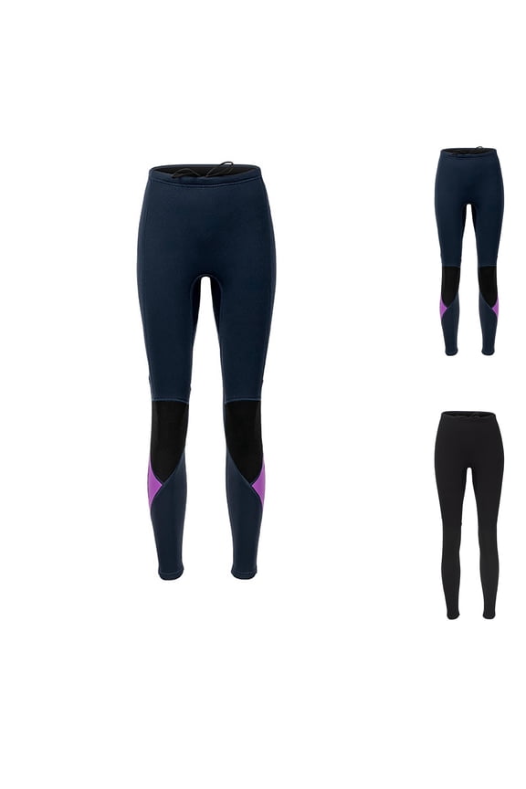 Women's Swim Pants Slimming Drawstrings High Waisted Leggings Thermal Diving Surfing Long-Length Sun Protection Track Pants Black M