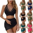 thumbnail image 1 of AHTJRT Women's Swim Skirt High Waist Bikini Sets Slimming Tummy Control Swimsuits Ruched Solid Color Mesh Sarong Wraps Bathing Suits Sky Blue XXXL, 1 of 8