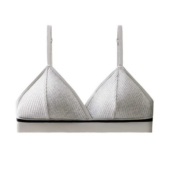 AHTJRT Women's Triangle Bralettes Light Padded No Underwire Lingerie Bras Comfy Buttery Soft Adjustable Bras for Lounge Beach Vacation Gray Free Size