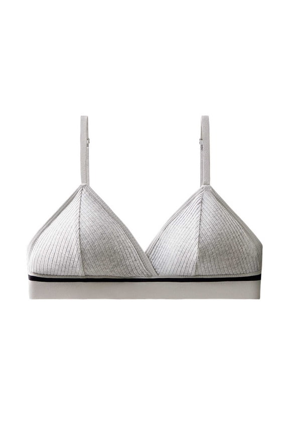 Women's Triangle Bralettes Light Padded No Underwire Lingerie Bras Comfy Buttery Soft Adjustable Bras for Lounge Beach Vacation Gray Free Size