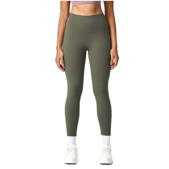 AHTJRT Women's Yoga Leggings High Elastic Buttery Soft Dancing Trousers Tummy Control Lounge Workout Running Yoga Pants Green S
