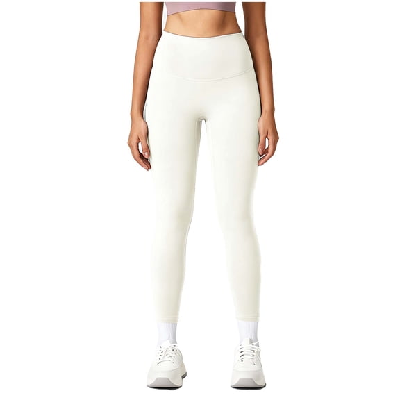 AHTJRT Women's Yoga Leggings High Elastic Buttery Soft Dancing Trousers Tummy Control Lounge Workout Running Yoga Pants White S
