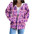 AHTJRT Womens Christmas Blanket Hoodie Drawstring Zipper Front Coat