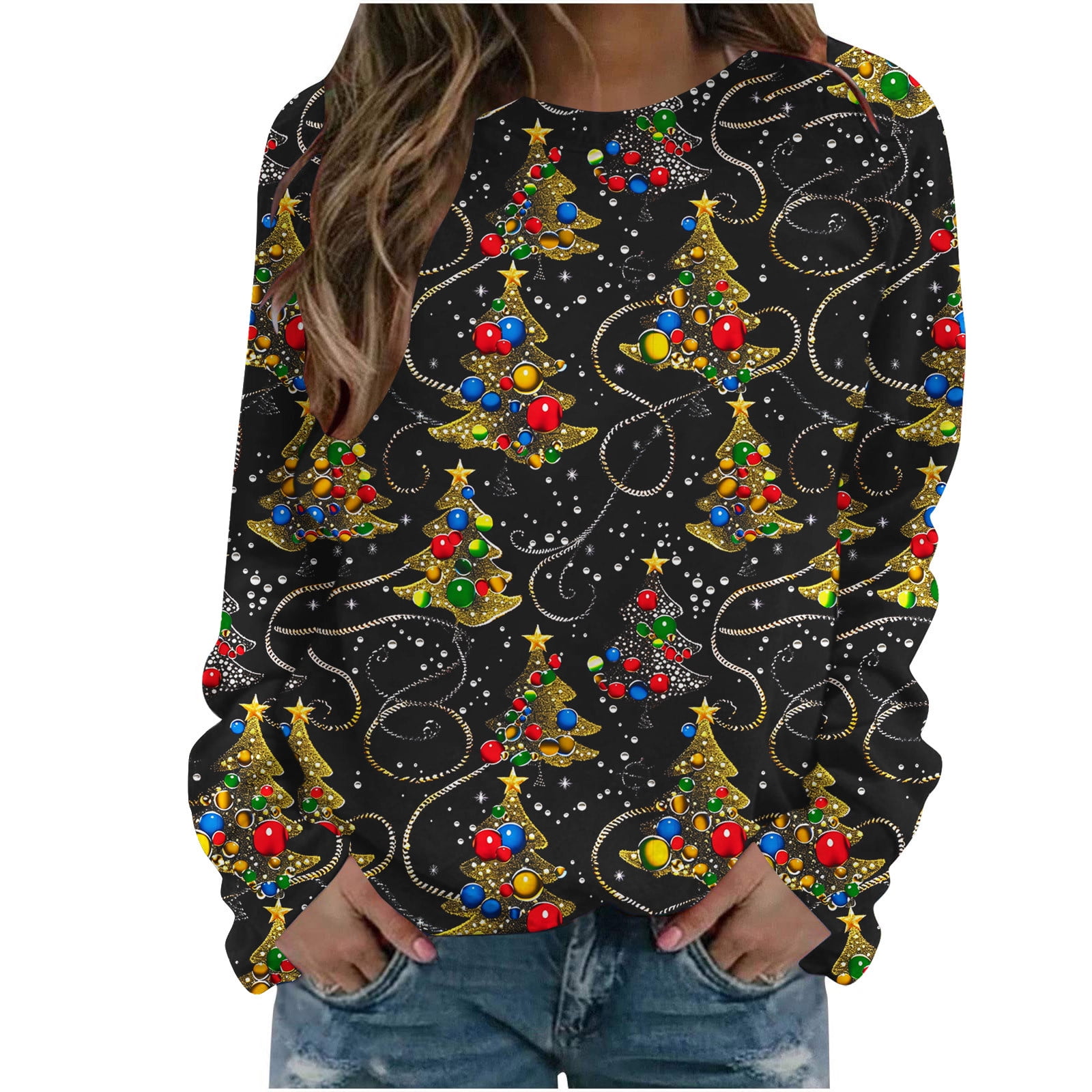 AHTJRT Womens Christmas Vacation Shirt Cute Graphic Shirts Funny Round