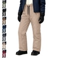 thumbnail image 1 of AHTJRT Womens Snow Pants Packable Winter Waterproof Windproof Outdoor Ultralight Warm Down Ski Pants Trousers Elastic Waist Going Out Play Trousers, 1 of 9